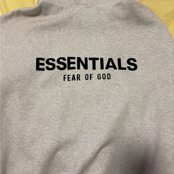 Essentials Fear of God Heather Gray Pullover Hoodie with Black Logo - Picture 2 of 4